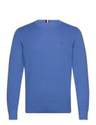 Chain Ridge Structure C Neck Tops Knitwear Round Necks Blue Tommy Hilf...