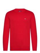 Tjm Slim Essntls C-Neck Sweater Tops Knitwear Round Necks Red Tommy Je...