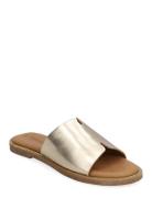 Women Slides Flate Sandaler Gold Tamaris