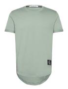 Badge Turn Up Sleeve Tops T-shirts Short-sleeved Green Calvin Klein Je...