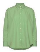 D1. Relaxed Bd Luxury Poplin Tops Shirts Long-sleeved Green GANT
