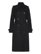 Water-Repellent Belted Twill Trench Coat Trench Coat Kåpe Black Lauren...