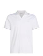 Smooth Cotton Open Placket Polo Tops Polos Short-sleeved White Calvin ...
