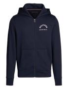 Roundall Hooded Zip Through Tops Sweat-shirts & Hoodies Hoodies Navy T...