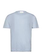 Linen Ss T-Shirt Tops T-shirts Short-sleeved Blue GANT