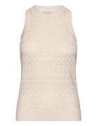 D6Siya Ajour Tank Top Tops Knitwear Jumpers Cream Dante6