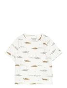 T-Shirt Ss Aop Tops T-shirts Short-sleeved White Minymo