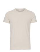 Cfdavide Crew Neck Tee Tops T-shirts Short-sleeved Beige Casual Friday