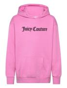 Juicy Flocked Oth Over Hoody Tops Sweat-shirts & Hoodies Hoodies Pink ...