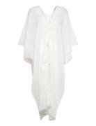 Semi-Transparent Kaftan With Bows Strandklær White Mango