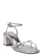 Metallic Straps Sandals Sandal Med Hæl Silver Mango