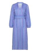 Parisll Midi Dress Ls Knelang Kjole Blue Lollys Laundry