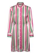 Striped Waist Shirt Dress Knelang Kjole Pink GANT