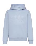 Tonal Shield Hoodie Tops Sweat-shirts & Hoodies Hoodies Blue GANT