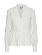 Yasholi Ls Top S. Noos Tops Blouses Long-sleeved White YAS