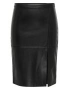 Onlnewoline Faux Leather Skirt Cc Otw Knelangt Skjørt Black ONLY