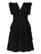 Yasruna Cs Ruffle Dress - D2D Kort Kjole Black YAS