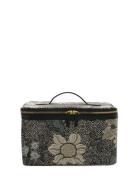 Beauty Hard Box Flower Linen Toalettveske Black Ceannis