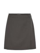 Vitolga Short Hw Wrap Skirt Kort Skjørt Grey Vila