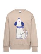 Sweater Dog Placement Tops Sweat-shirts & Hoodies Sweat-shirts Beige L...