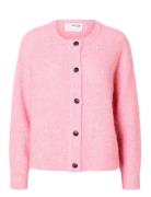 Slflulu Ls Knit Short Cardigan Noos Tops Knitwear Cardigans Pink Selec...