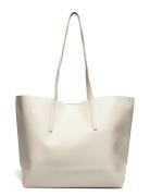 Pebbled Effect Shopper Bag Shopper Veske Cream Mango