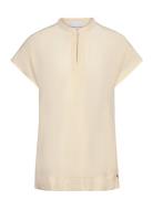 Top With Stand Tops Blouses Short-sleeved Cream Coster Copenhagen