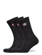 3Pk Crew Socks Lingerie Socks Regular Socks Black Champion