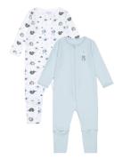 Nbmnightsuit 2P Zip Ff Elephant Noos Pyjamas Sie Jumpsuit Blue Name It