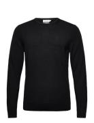 Superior Wool Crew Neck Sweater Tops Knitwear Round Necks Black Calvin...