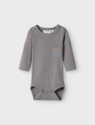 Nbmgio Ben Ls Slim Body Lil Bodies Long-sleeved Grey Lil'Atelier