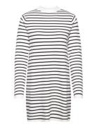 Striped Jersey Dress Kort Kjole White Mango