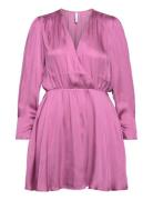 Wrapped Satin Dress Kort Kjole Pink Mango