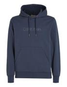 Raised Line Logo Hoodie Tops Sweat-shirts & Hoodies Hoodies Navy Calvi...