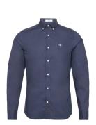 Slim Classic Poplin Shirt Tops Shirts Casual Navy GANT