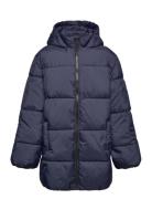 Quilted Long Coat Fôret Jakke Navy Mango