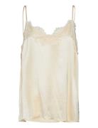 Silk Strap Top Tops Blouses Sleeveless Cream Rosemunde