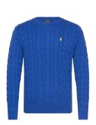 5/1 Roving Cotton-Lsl-Plo Designers Knitwear Round Necks Blue Polo Ral...