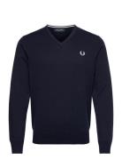 Classic V/N Jumper Tops Knitwear V-necks Navy Fred Perry