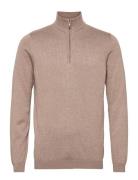 Espen Half-Zip Tops Knitwear Half Zip Jumpers Beige Urban Pi Ers