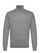 Slhtown Merino Coolmax Knit Roll B Tops Knitwear Turtlenecks Grey Sele...