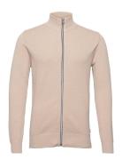 Erik Zip Tops Knitwear Full Zip Jumpers Beige Kronstadt