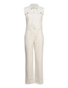 Julia Rigid Denim Jumpsuit Bottoms Jumpsuits Cream Wood Wood