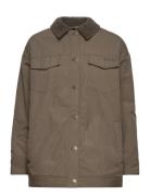 Louise Sherpa Jacket Tops Overshirts Brown Lexington Clothing