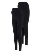 Mlemma Long Legging 2-P A. E. Noos Bottoms Leggings Black Mamalicious