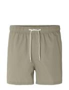 Slhcooper Seersucker Swimshorts W Bottoms Shorts Casual Green Selected...