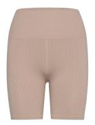 Studio Seamless Rib Shorts Sport Shorts Cycling Shorts Beige Björn Bor...