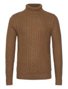 Jjcraig Knit Roll Neck Aw23 Tops Knitwear Turtlenecks Brown Jack & J S