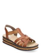 62918-22 Shoes Summer Shoes Platform Sandals Brown Rieker