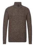 Men`s Pullover Tops Knitwear Half Zip Jumpers Brown Garcia